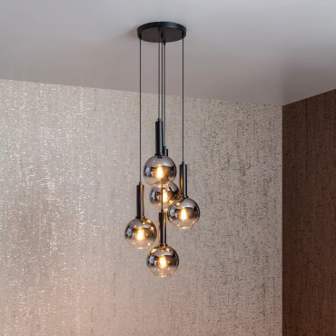 Lucide Marius - hanglamp - Ø 55 x 150 cm - gerookt zwart