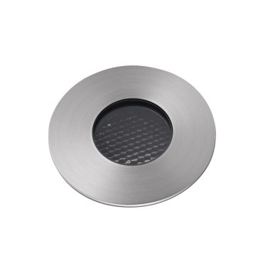 Faro Grund - ronde grondspot voor buiten - Ø 80 mm, Ø 60 mm inbouw - 7W LED incl. - IP67 - satijn inox – warm witte lichtkleur (3000K)