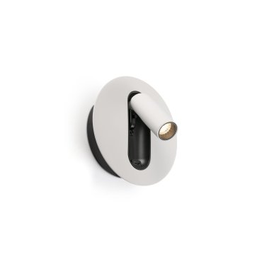 Faro Timit - bedlamp met usb poort - 5,3 x 11,2 x 3 cm - 4,5W LED incl. - mat wit en gestructureerd zwart