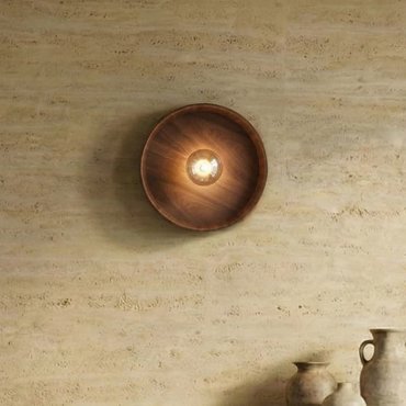 VK Lighting Halo - wandlamp - Ø 30 x 14 x 8 cm - walnoot