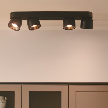 Nordlux Pitcher - opbouwspot - 65,9 x 10 x 11,6 cm - zwart en goud