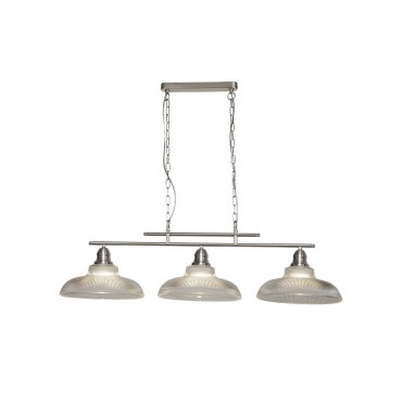 Searchlight Bistro III - hanglamp - 103 x 31 x 82 cm - satijn zilver