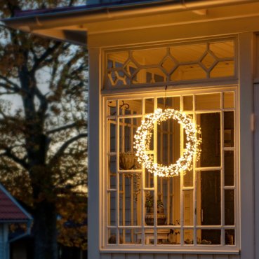 Konstsmide kerstverlichting - LED kerstkrans - Ø 52 x 7 cm - IP44 - zwart