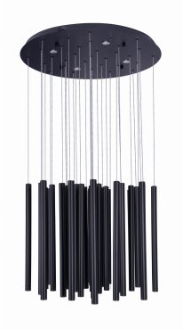 Maxlight Organic - hanglamp - Ø 62 x 180 cm - 33 x 1W + 4 x 3W dimbare LED incl. - zwart