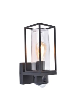 Lutec Flair - buiten wandverlichting met bewegingsmelder en camera - 12 x 17,2 x 32,6 cm - IP44 - zwart