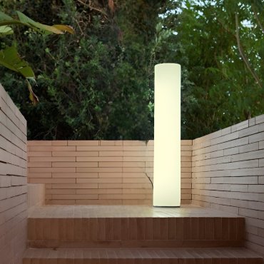 New Garden Fity 100 Battery - oplaadbare buiten vloerlamp door zonnepaneel en met afstandsbediening - Ø  19 x 100 cm - 10W RGB LED incl. - IP65 - wit