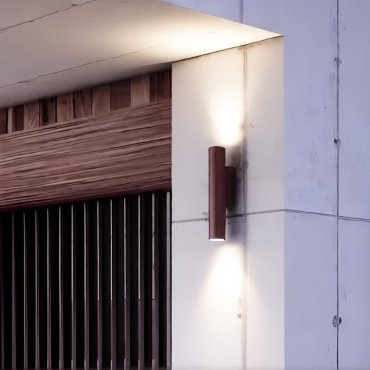 Nova Luce Torrin - buiten wandverlichting - Ø 4,5 x 23 x 7,5 cm - 6W LED incl. - IP65 - corten