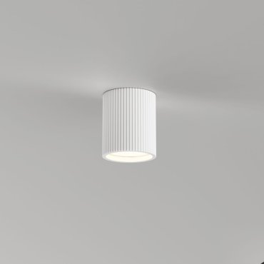 Artdelight Toulouse - plafondlamp - Ø 11 x 13 cm - wit geribbeld