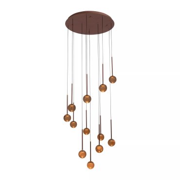 Lucide Calina - hanglamp - 69,9 x 209,3 cm - 12 x 7W dimbare LED incl. - instelbare lichtkleur - koffie