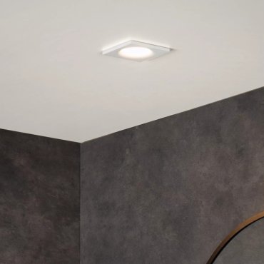 Lucide Ziva - inbouwspot - 85 x 85 mm, Ø 75 mm inbouwmaat - IP44 - wit