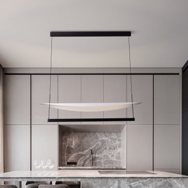 Nova Luce Diona - hanglamp - 120 x 160 x 30 cm - 81W dimbare LED incl. - zandzwart en wit