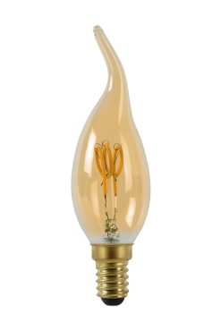 LED filament kaarslamp - Ø 3,5 x 11,5 cm - E14 - 3W dimbaar - 2200K - amber