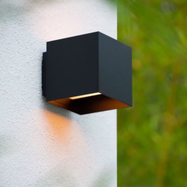 Lucide Exeter - buiten wandverlichting - 15 x 17 x 15 cm - IP44 - zwart