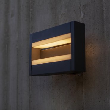 Lutec Conroy - buiten wandverlichting - 22,5 x 15,5 x 9,7 cm - 17,8W LED incl. - IP44 - antraciet