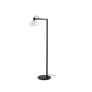 Faro Tatawin - vloerlamp - 30 x 47,4 x 148 cm - satijnzwart en glanswit