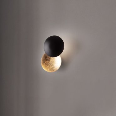 Nova Luce Soleil - wandlamp - Ø 20 x 20 cm - 6W LED incl. - zandzwart en goud