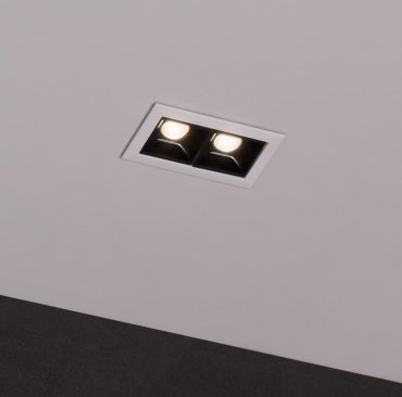 Nova Luce Akira - inbouwspot - 7,1 x 7,2 cm - 72 x 41 mm inbouwmaat - 5W LED incl. - zwart - warm wit