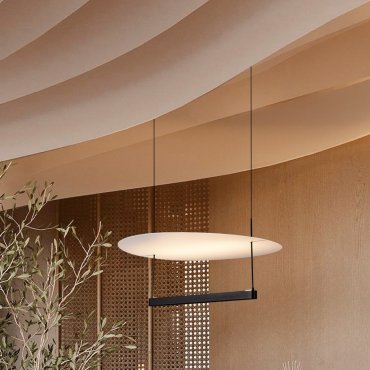 Nova Luce Diona - hanglamp - Ø 60 x 160 cm - 40W dimbare LED incl. - zandzwart en wit