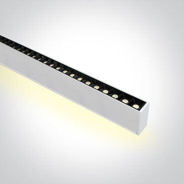 ONE Light LED Linear Profiles - hanglamp - 130 x 7 x 3,5 cm - instelbare lichtsterkte 20W/30W/40W + 16W/20W/25W LED incl. - instelbare lichtkleur - wit