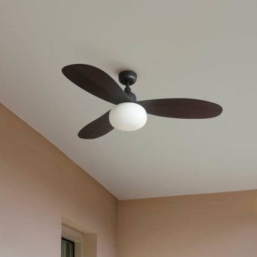 Faro Palma M - plafondventilator met licht - Ø 129 cm - IP44 - donker bruin