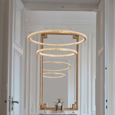 Nova Luce Cilion - hanglamp - Ø 60 x 150 cm - 56W dimbare LED incl. - messing goud