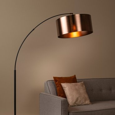 Lucide Rankos - booglamp  - 185 cm - zwart en roestbruin