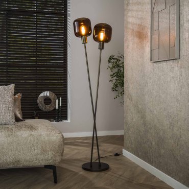 Vico Bronza - vloerlamp - Ø 30 x 167 cm - sienna bruin