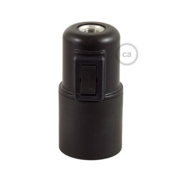 Creative Cables - E27 fitting met schakelaar - Ø 3,9 x 7,7 cm - zwart