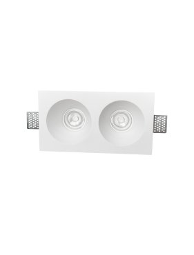 Nova Luce Mib - dubbele inbouwspot - 252 x 58 mm, 258 x 137 mm inbouwmaat - wit gips