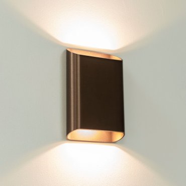 Artdelight Diaz Large - wandverlichting - 4 x 14,5 x 20 cm - 2 x 6W LED incl. - IP65 - geborsteld brons
