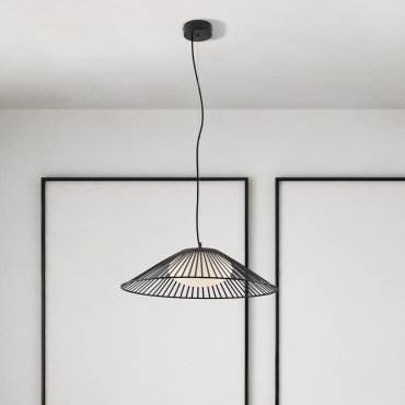 Nova Luce Brume - hanglamp - Ø 60 x 148 cm - 21W LED incl. - mat zwart