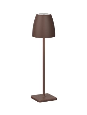 Nova Luce Colt - oplaadbare tafellamp - Ø 11 x 38 cm - 2W dimbare LED incl. - IP54 - corten
