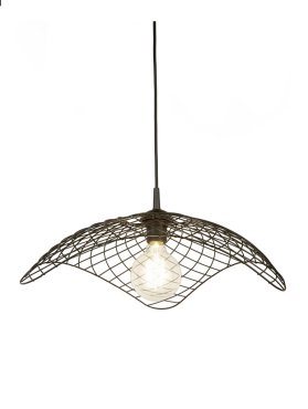 Searchlight Parachute - hanglamp - Ø 53 x 150 cm - zwart