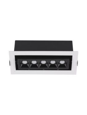 Nova Luce Cantia - inbouwspot - 19 x 8,2 cm - 178 x 72 mm inbouwmaat - 8W LED incl. - zwart - warm wit