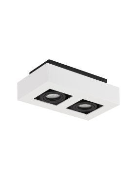 Nova Luce Robin - opbouwspot - 25 x 14,5 x 8,6 cm - wit en zwart