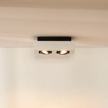 Lucide Xirax - opbouwspot - 25 x 14 x 8,8 cm - 2 x 5W dimbare LED incl. - dim to warm - wit