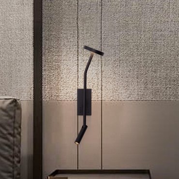 Nova Luce Logos - wandlamp - 10 x 46 x 12,5 cm - 9W LED incl. - zandzwart