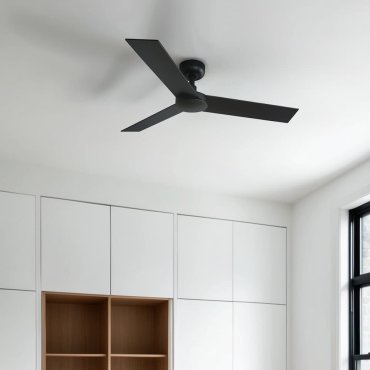 Faro Rudder S - plafondventilator - Ø 106 cm - mat zwart en walnoot