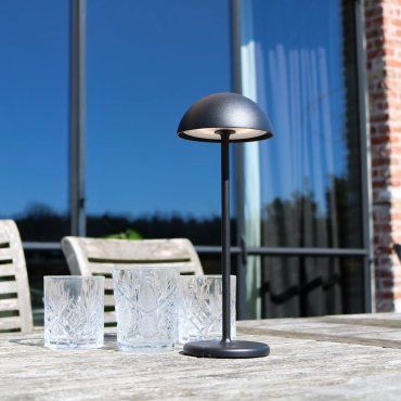 Lucide Joy - oplaadbare tafellamp - Ø 12 x 32 cm - 1,5W dimbare LED incl. - IP54 - zwart