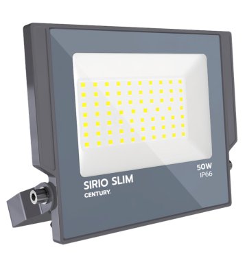 Century Italia Sirio Slim - verstraler - 20 x 17,8 x 2,9 cm - 50W LED incl. - IP66 - grijs