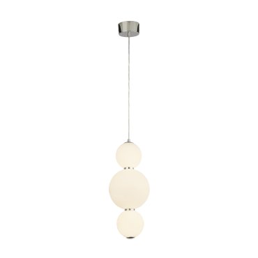 Searchlight Snowball - hanglamp - Ø 18 x 148 cm - 18W dimbare LED incl. - wit en chroom