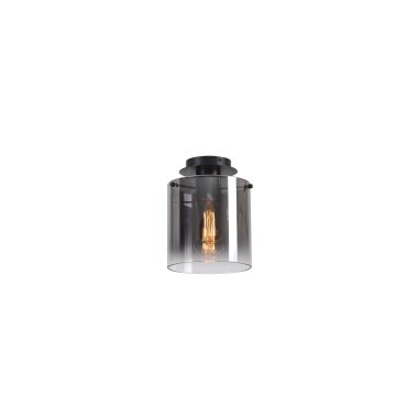 Searchlight Sweden - plafondverlichting - Ø 22 x 26 cm - mat zwart en gerookt ombre