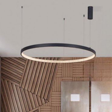 Nova Luce Preston - hanglamp - Ø 110 x 120 cm - 60W dimbare LED incl. - zand zwart