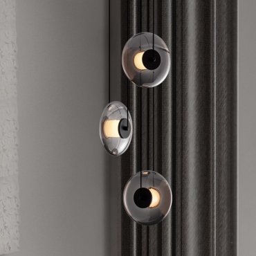 Nova Luce Ballet - hanglamp - Ø 35 x 169 cm - 24W dimbare LED incl. - zandzwart en rokerig grijs