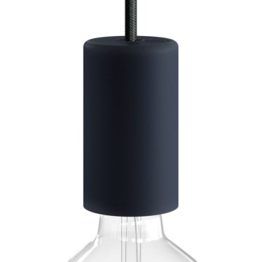 Creative Cables Eiva Elegant - E27 fitting met siliconen kabelhouder - Ø 6 x 10,5 cm - IP65 - steenkool zwart