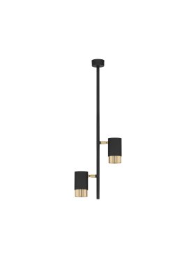 Nova Luce Pongo 2L - opbouwspot - Ø 5,9 x 62,2 cm - zwart en goud