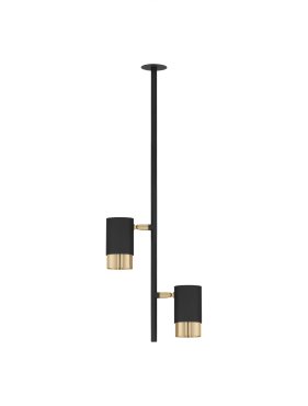 Nova Luce Pongo 2L - inbouwspot - Ø 5,9 x 64,6 cm - Ø 38 mm inbouwmaat - zwart en goud