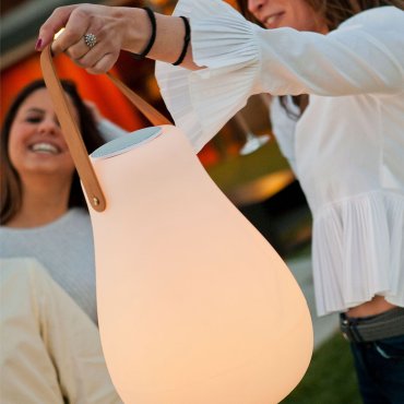 New Garden Kurby 38 - oplaadbare tafellamp op zonne-energie met afstandsbediening - Ø 27,5 x 37 cm - LED incl. - wit - RGB + W (3000K)