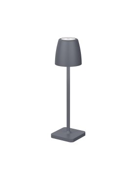 Nova Luce Colt - tafellamp met usb-poort - Ø 8 x 30 cm - 2W dimbare LED incl. - IP54 - basaltgrijs