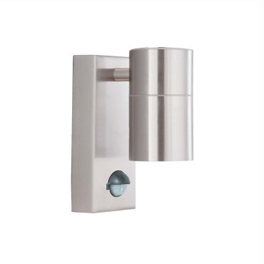 Searchlight Poole - buiten wandverlichting met sensor - 7 x 15 cm - IP44 - roestvrij staal